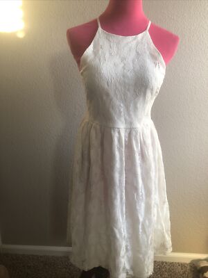 Aqua white lace dress size medium nwt az-00000433