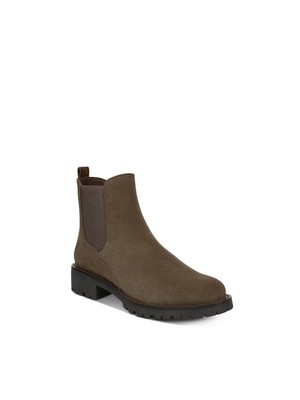 

SAM EDELMAN Женские коричневые кожаные ботильоны Jaclyn с двойным утолщением и круглым носком, длина 6,5 м, Коричневый, G1231L3