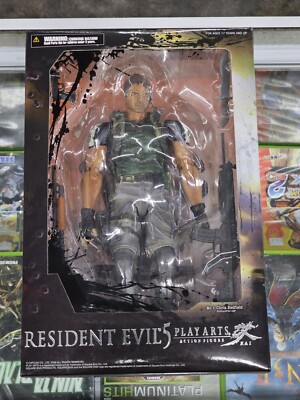 Square Enix Play Arts Kai Biohazard Resident Evil 5 Chris Redfield Figure RARE