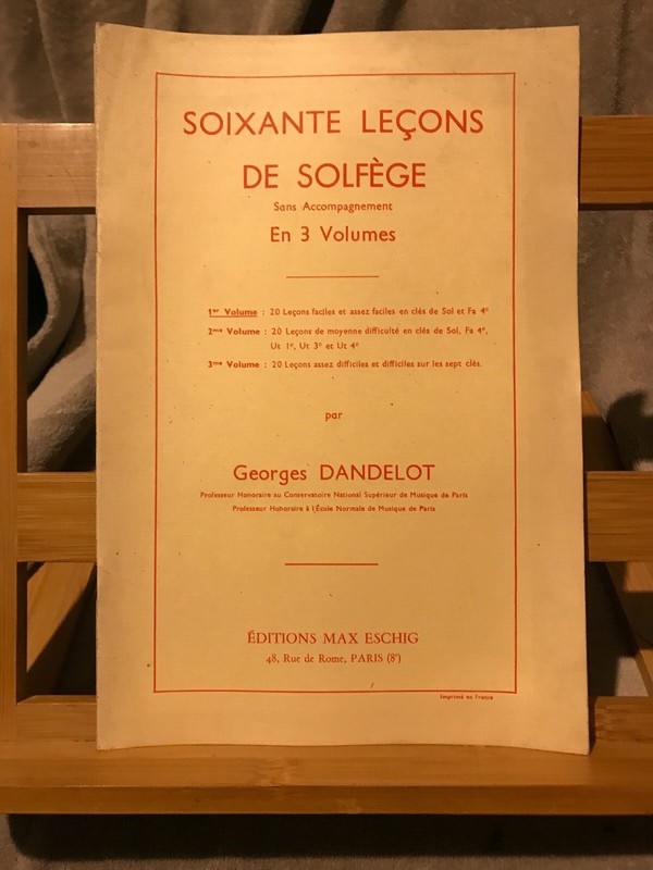 Georges Dandelot 60 Soixante LeÃ§Ons De SolfÃ¨Ge Sans Accompagnement Ã©D. Eschig