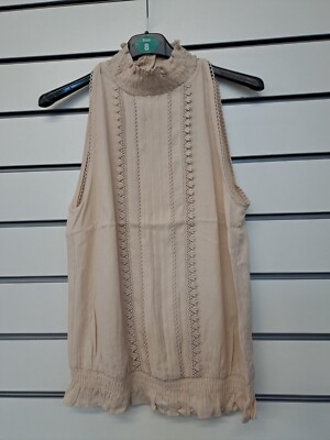 OASIS LADIES VICTORIANA LADIES LACE TRIM TOP SIZE 8 (ref 14)
