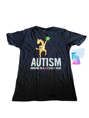 Autism Dancing To A Different Beat Autism Awareness Puzzle Giraffe T-Shirt Small