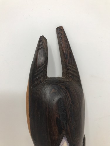 Native Folk Art Mask Hand Carved Hard Wood Man Face Wall Hanging Decor 9