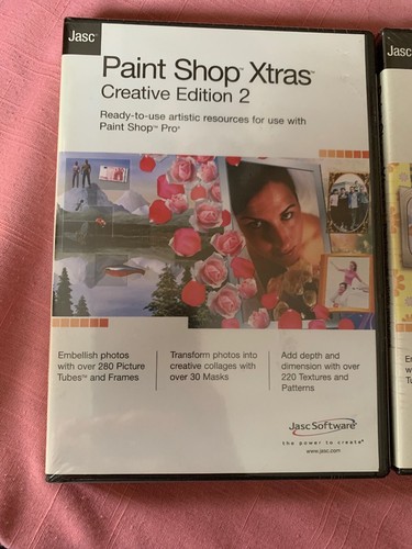 Paint Shop Xtras Creative Editions 1 & 2 for Paint Shop Pro PC CD effects add-on