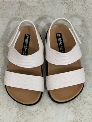 Mini Melissa + Baja East White Croc Strappy Sandal Toddler Size 8 Brazil
