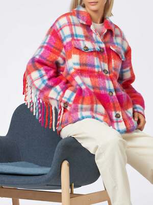 Pre-owned Saint Barth Mc2  Woman Overshirt Jacket With Fringes In Multicolor