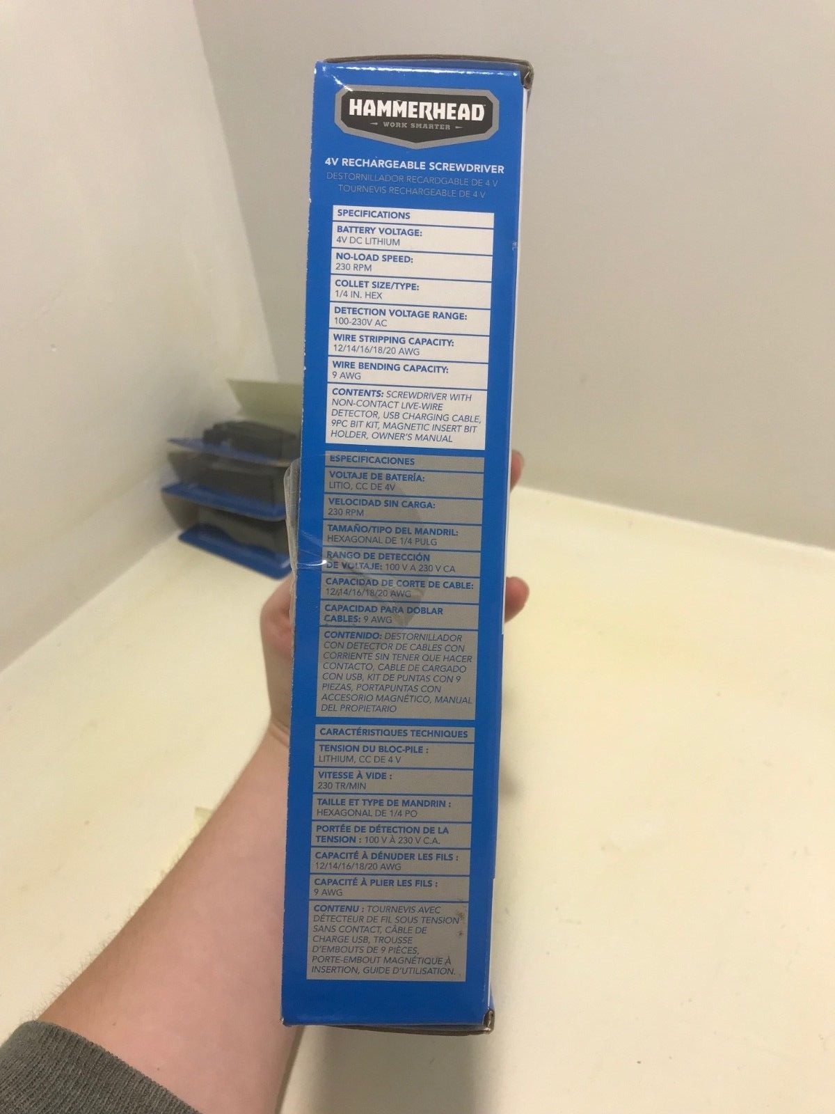 HAMMERHEAD 4V Lithium Rechargeable Screwdriver with Patented Circuit Sensor Tech