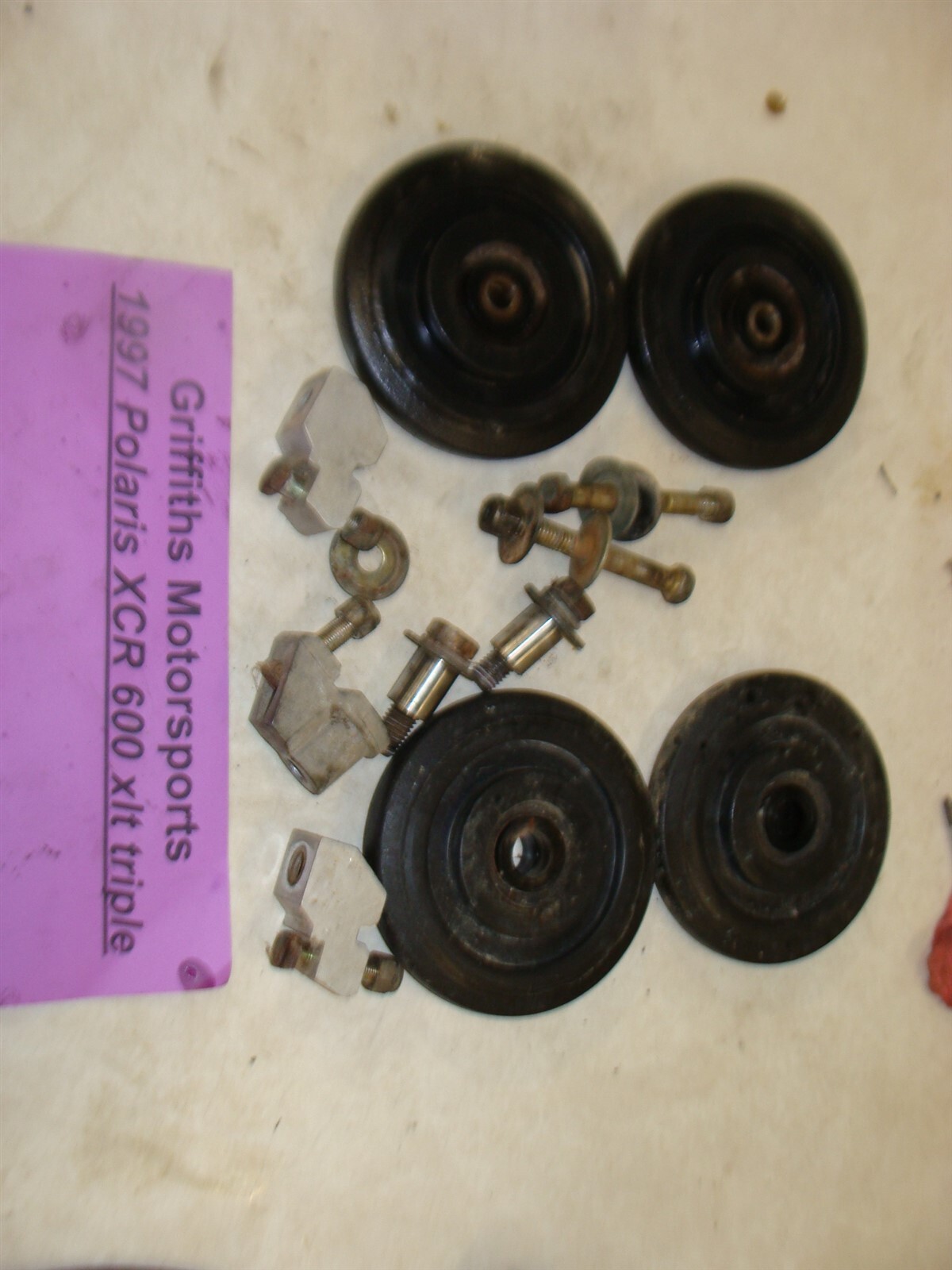 1997 POLARIS XCR xc XLT 600 triple wedge idle bogie wheel set (4