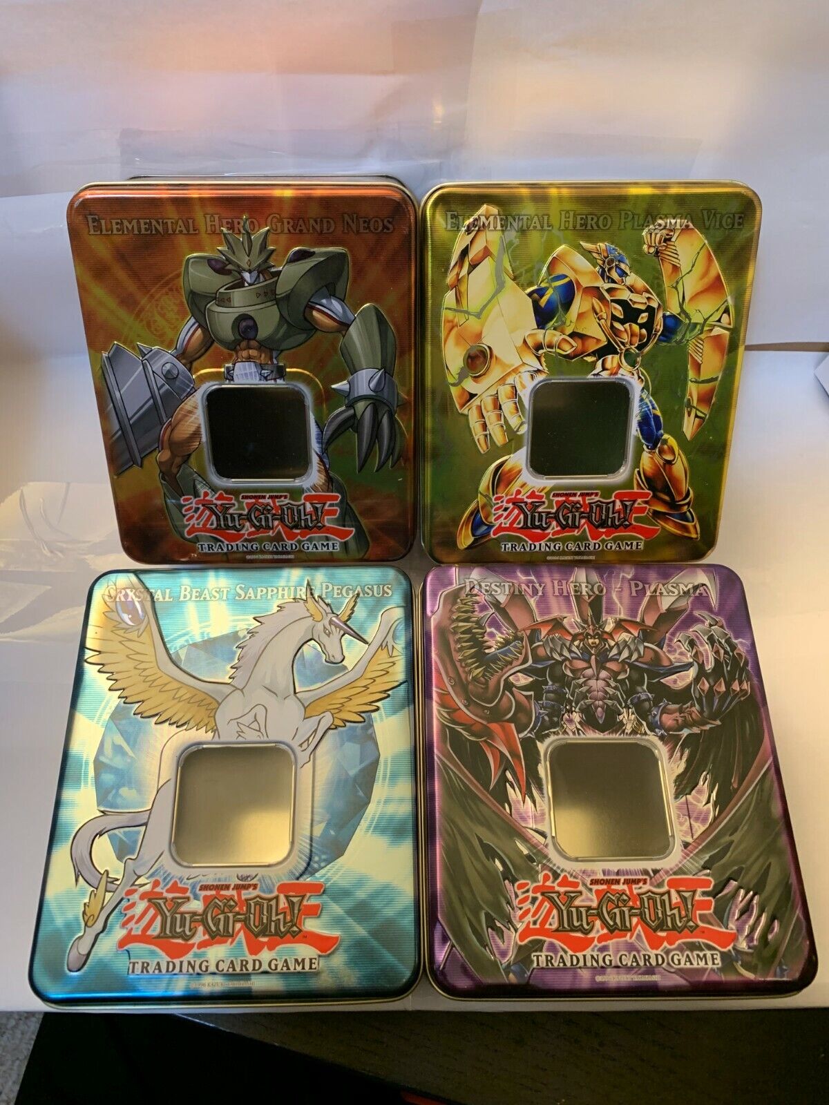 Yu-Gi-Oh! 2007 Collectible Tins: Plasma, Vice, Neos, Pegasus Yu-Gi-Oh! 2007 Collectible Tins: Plasma, Vice, Neos, Pegasus