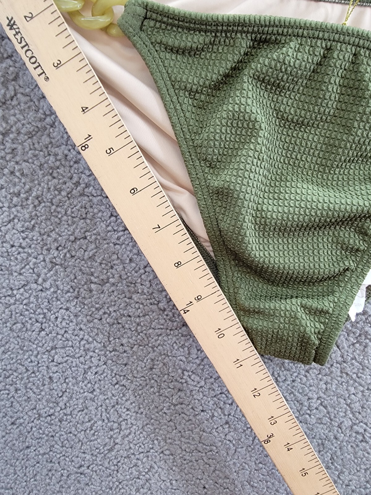 Shoshanna Elasticized wWaist Chain Bikini Bottom Women's XL Olive Pullon Style - Picture 8 of 15