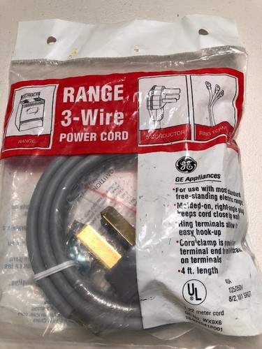 GE Range 3-Wire Power Cord WX9X6