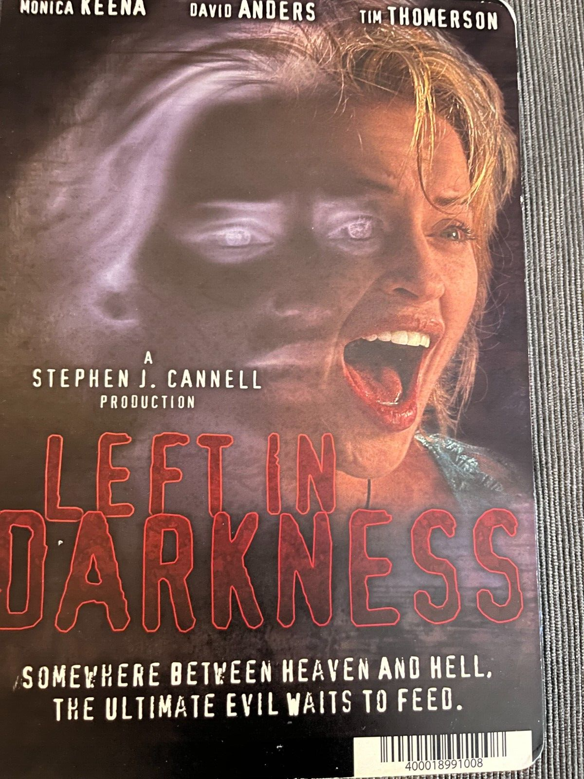 Left in the Darkness BLOCKBUSTER VIDEO BACKER CARD 5.5