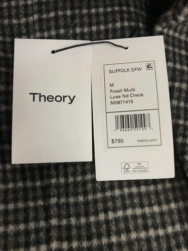 Pre-owned Theory $795  Men's Gray Suffolk Wool Cashmere Double-face Overcoat Jacket Size M