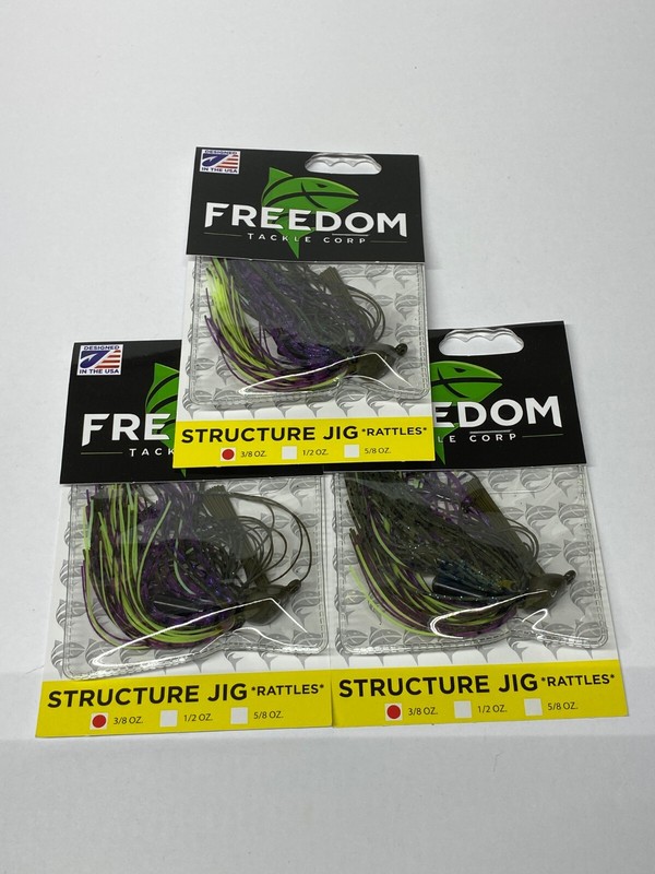 Structure Jigs by Freedom Tackle, Lot of 3, 3/8 oz.,
