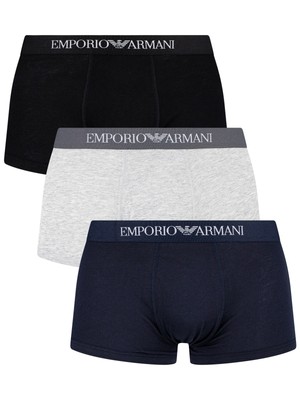 

Набор из 3 мужских плавок из чистого хлопка Emporio Armani, разноцветный, Multicoloured, 111610-CC722-94235