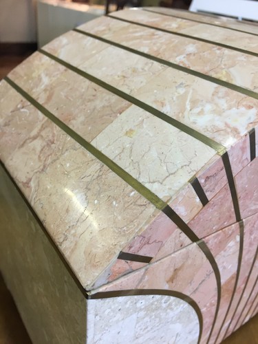 Large Trinket Box Tessellated Stone Treasure Chest Casa Bique Brass Inlay