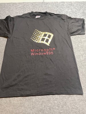 Vintage Microsoft Windows 95 Mens Tshirt Product team promo USA Cotton Size L