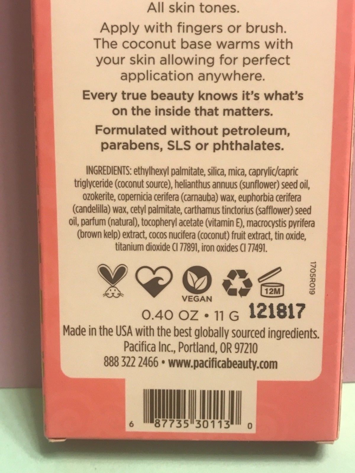 Pacifica Natural Minerals Radiant Shimmer Natural Vegan High End Full Size NEW