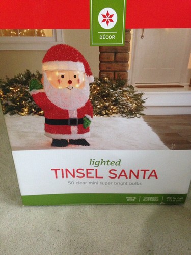 Lighted Tinsel Santa Lawn Yard Christmas Decor 29