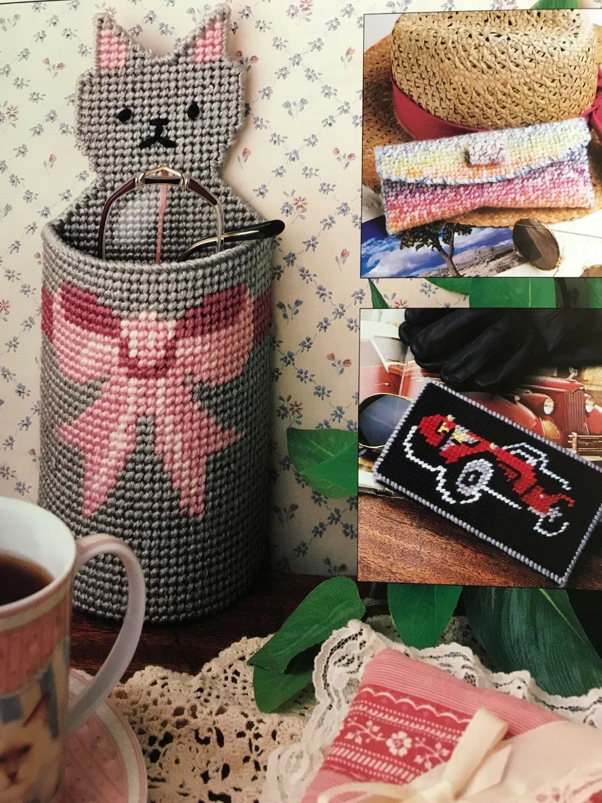 Annies Attic Club Plastic Canvas Patterns Eyeglass Cases/Check Covers/Sachet