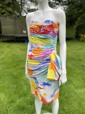 Vintage Vicky Tiel Couture Paris Chiffon Silk Cocktail Evening Prom Dress Sz S