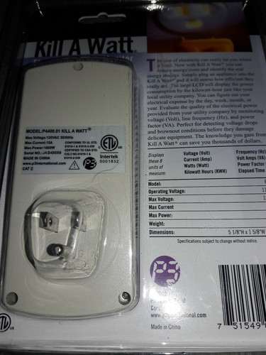 P3 International P4400 Kill A Watt Electricity Usage Monitor (BRAND NEW)