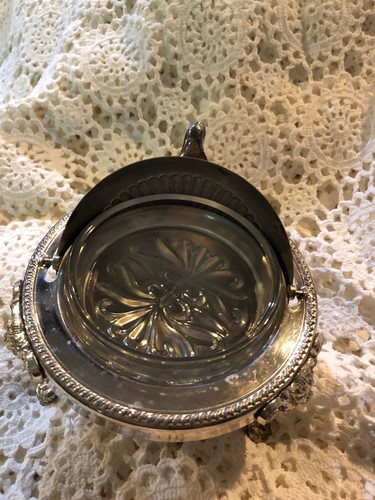 Vintg 1883 F.B Rogers Silver Co 273 Silver Plated Butter/Caviar Domed Roll Dish