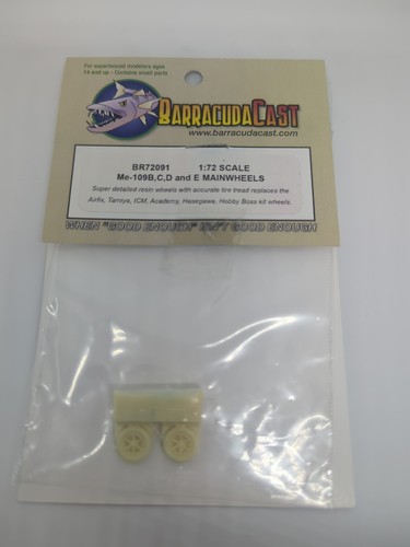 Barracuda Cast 1/72 resin Me 109B/C/D/E Mainwheels for Tamiya and more! BR72091 Barracuda Cast 1/72 resin Me 109B/C/D/E Mainwheels for Tamiya and more! BR72091