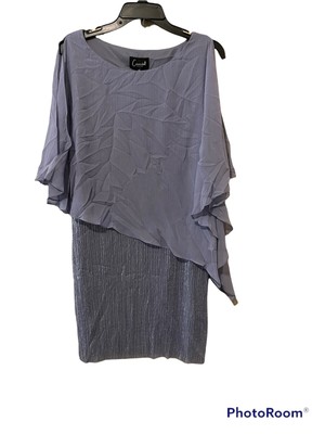 NWT Connected Apparel Lilac Capelet Metallic Sheath Dress Size 10p