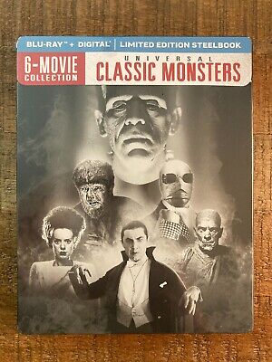 Universal Classic Monsters 6-Film Collection w. Steelbook (Blu-ray + Digital)