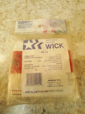 NOS AMERICAN WICK AW-14 KEROSENE BURNING PORTABLE HEATER WICK