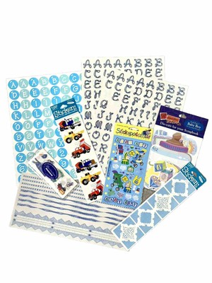 Creative Memories Baby Boy Blue Pack Letters Bath Scrapbook Stickers + More