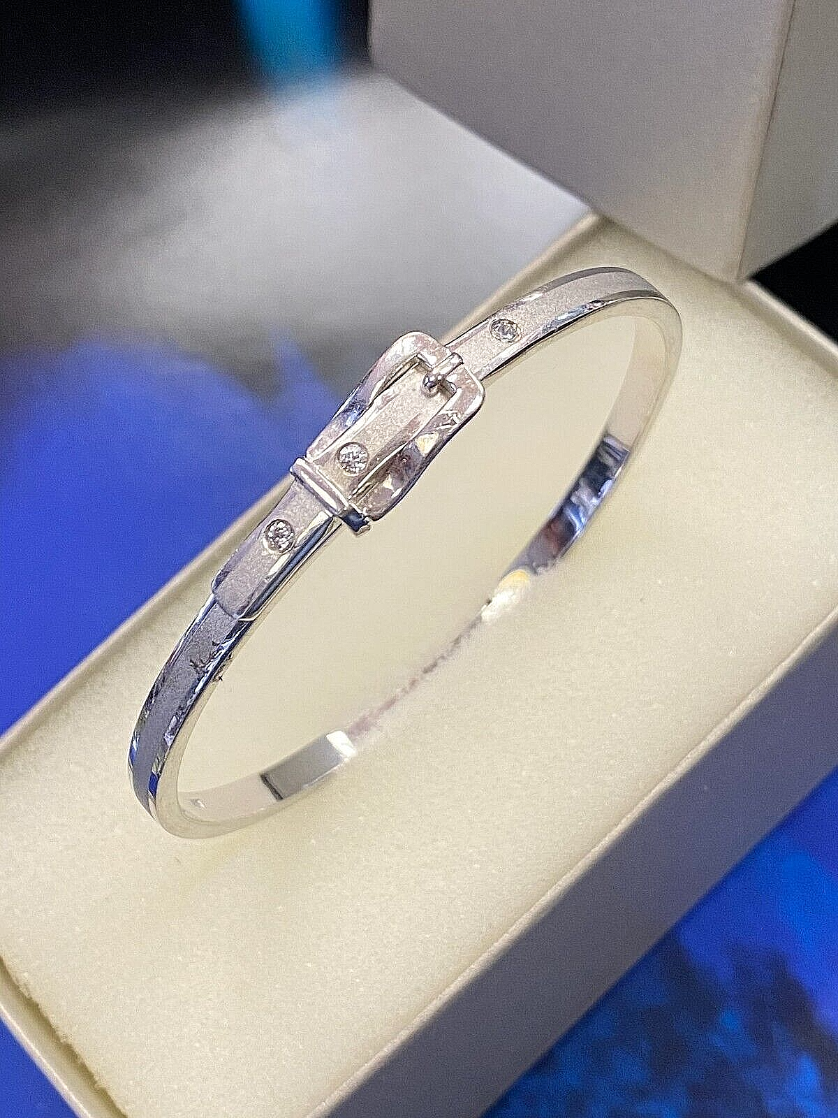 BELT BUCKLE DESIGN Women's GENUINE 925 STERLING SILVER