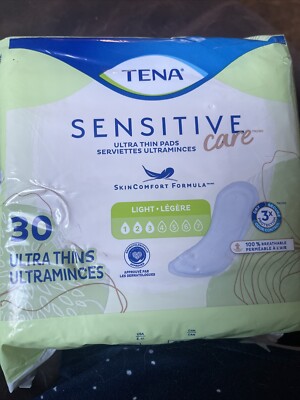 Ultra Thin Sensitive Care Incontinence Pads, Case 6 Packs Of 30=180 Total