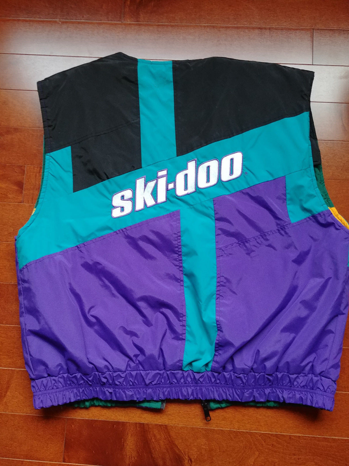 Vintage Vest Retro Ski-Doo Skidoo Ski Snowmobile Moto-Ski Bombardier Reversible