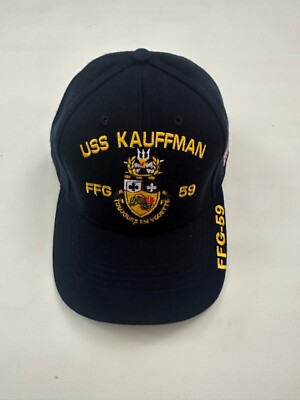 New The Corps USS Kauffman FFG 59 Logo Blue Baseball Cap Hat One Size