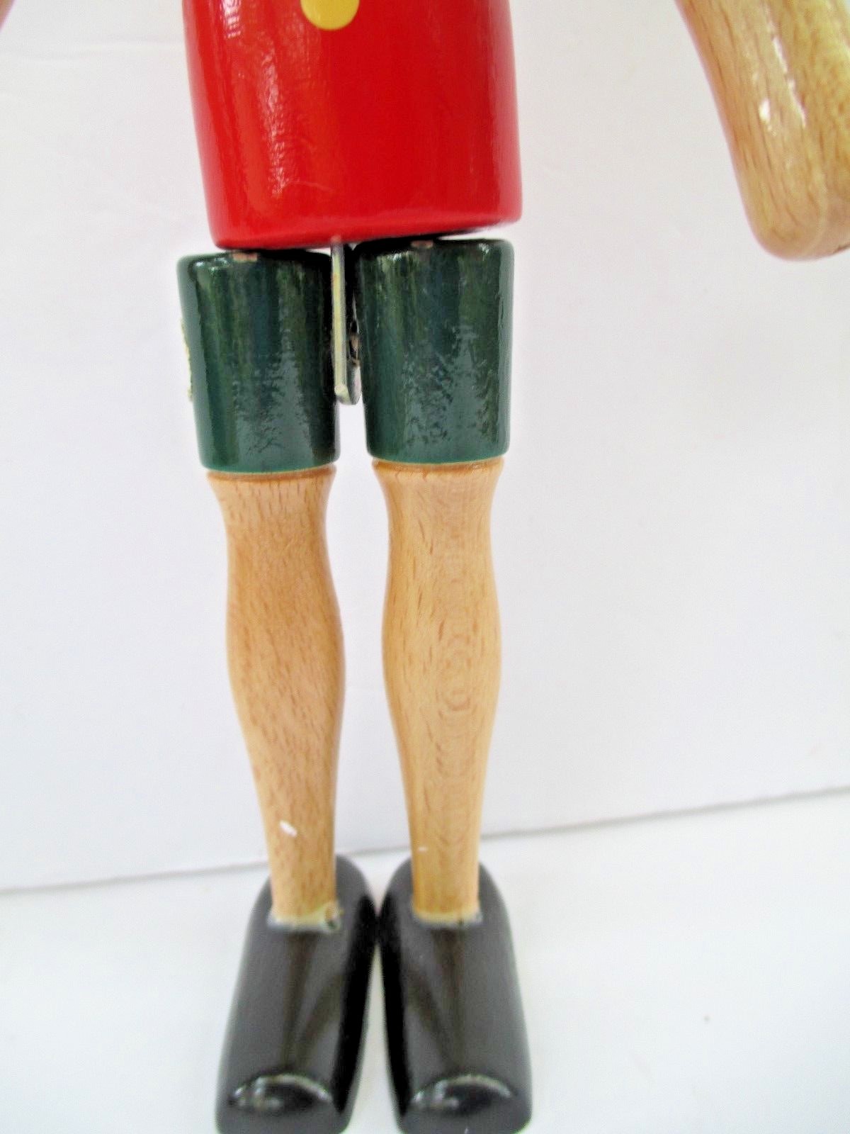 Vintage Garanzia di Qualita Wooden Pinnochio Doll Made in Italy 10”   7884