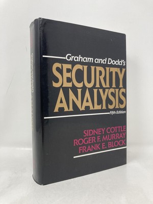Security Analysis Fifth Edition Revised by Sidney Cottle, Frank E. 1st Ed LN HC