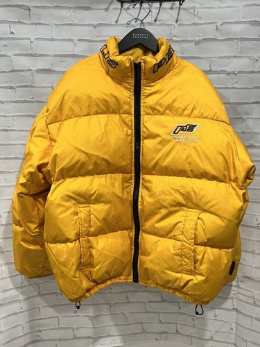 RARE Vintage 90s Perry Ellis USA Yellow Puffer Jacket Coat RARE Vintage 90s Perry Ellis USA Yellow Puffer Jacket Coat