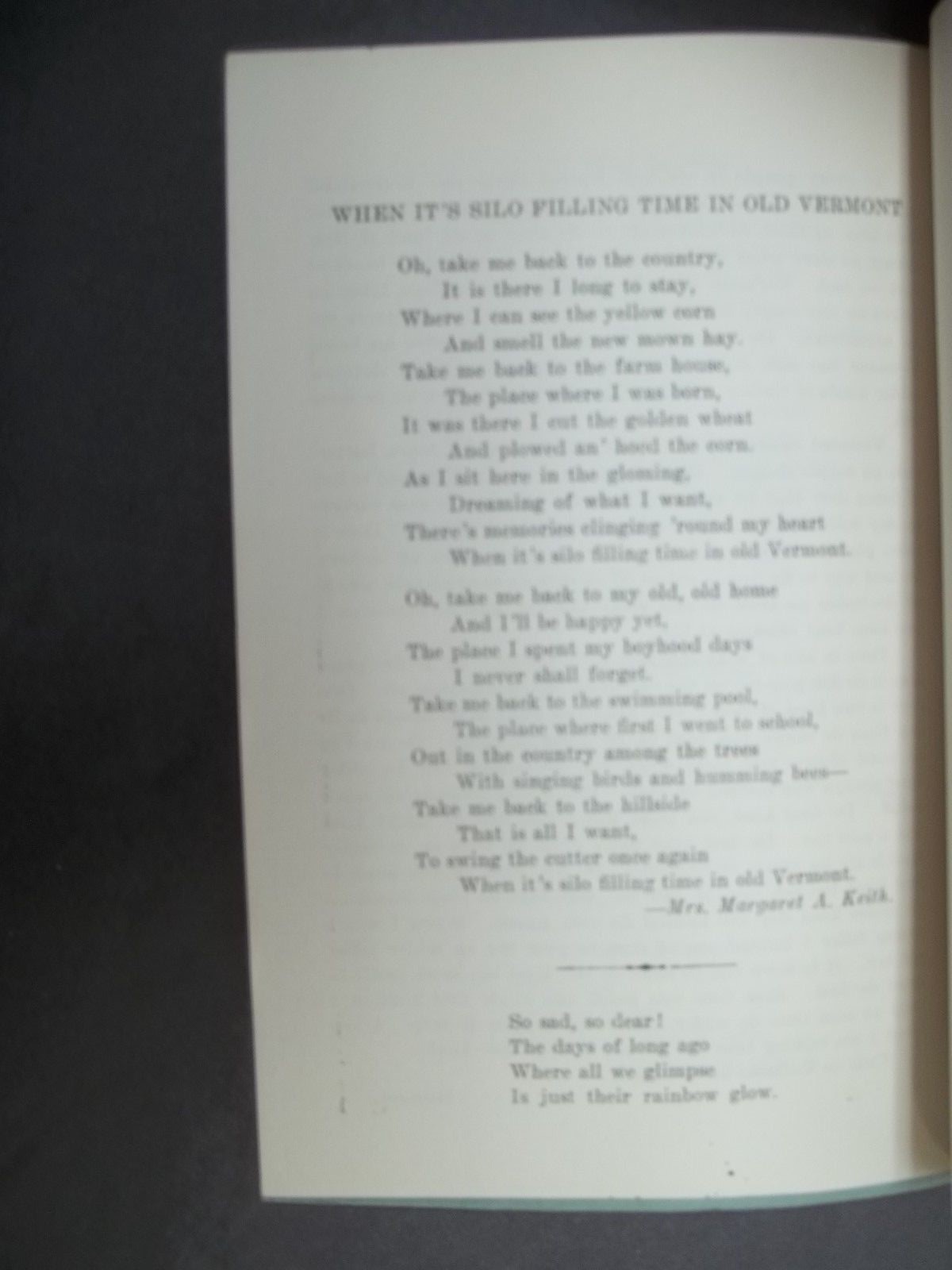 Antique Souvenir of Pittsfield Vermont - Poetry - Coolidge - Batiste