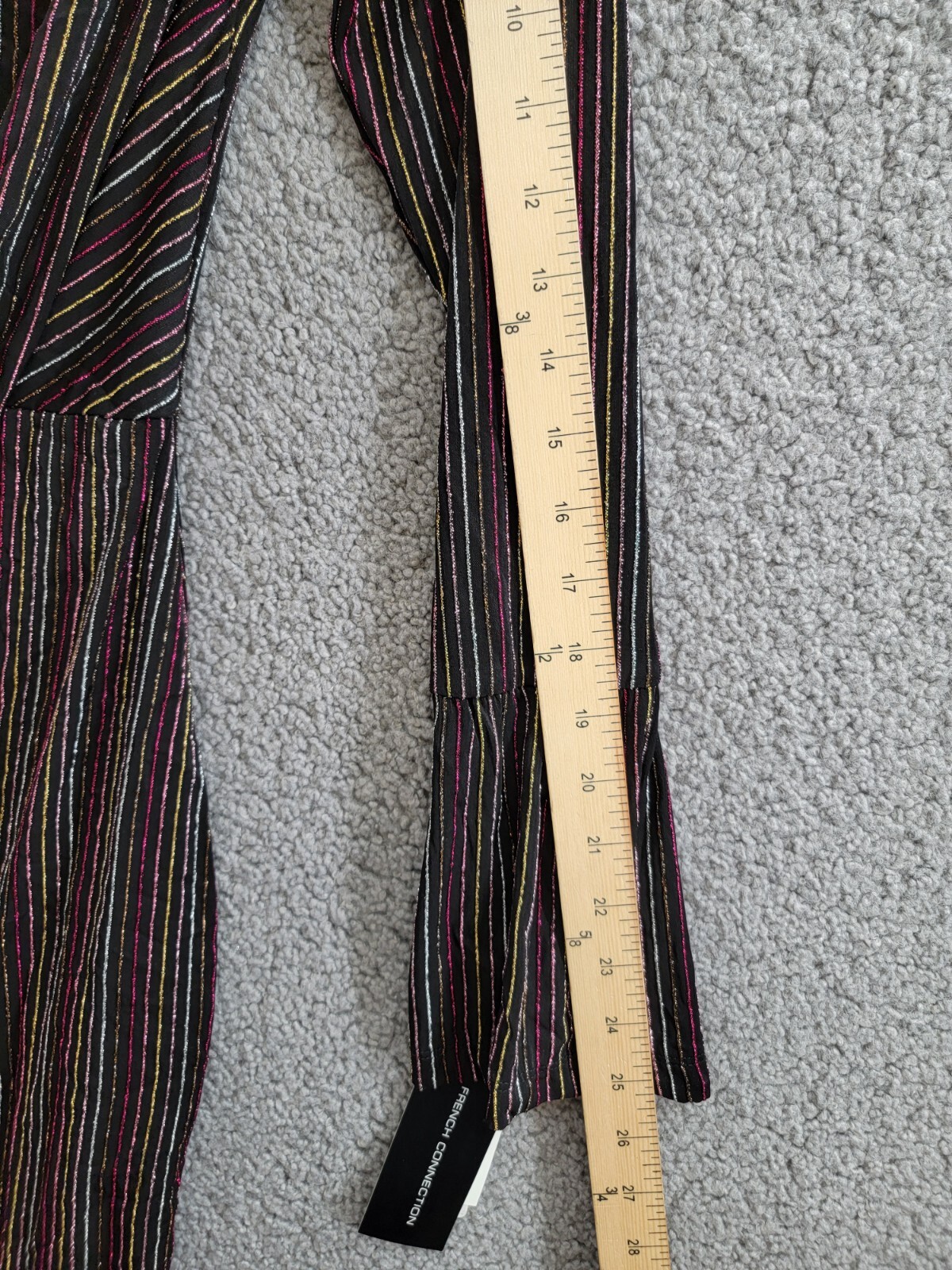 French Connection Paula Keyhole Midi Dress Women's XS Blackout Multi Round Neck - Picture 5 of 16