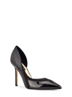 

Женские черные туфли-лодочки без шнуровки NINE WEST Dorsay смешанной техники с мыском на шпильке, 8 м, Черный, WNBEHAVE3