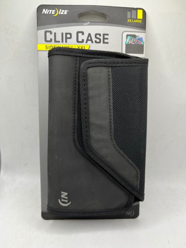 Nite Ize Clip Case Horizontal Sideways Phone Holster For Your Belt - Black - XXL