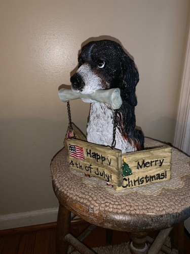 11” Tall Resin 6 Changeable Holiday Welcome Dog Cocker Spaniel Beagle Shih Tzu