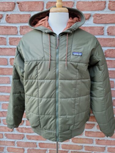 Pre-owned Patagonia Men's Large Box Quilted Hoody. Basin Green.