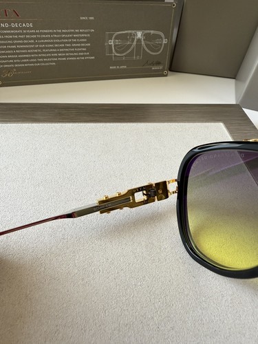 Pre-owned Dita Grand Decade Dts460-a-01 Yellow Gold Yellow Grey Lens Sunglasses Authentic In Grey To Yellow Gradient
