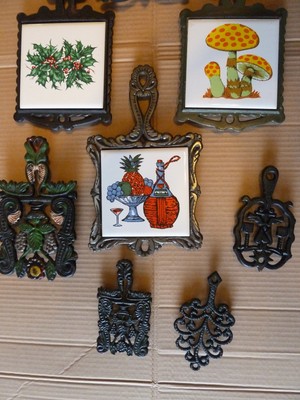 LOT of Vintage Cast Iron Kitchen Trivets, Great and Unique, LOOK!!!