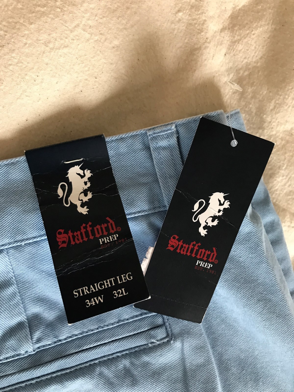 Men's Blue Colored Stafford Prep Brand Pants! Brand New!
