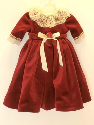 Velvet and lace gown for 18'' doll Am Girl,  Our  Gen, etc. Expertly handmade 