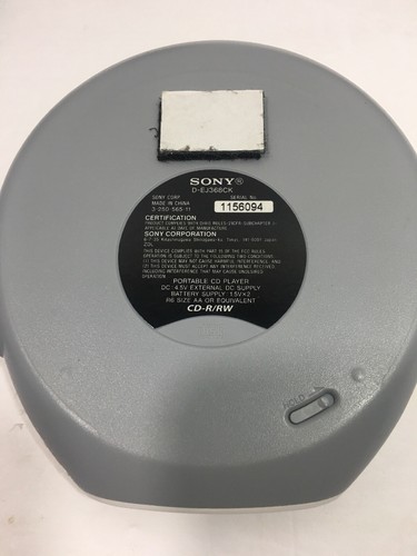 Sony CD Walkman D-EJ368CK with Power Adapter, Car Charger, RM-MC24C Remot